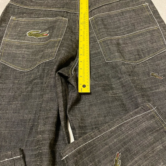 Lacoste oversized jeans black denim with crocodiles size 34x38 - Picture 7 of 16